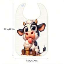 1 Lindo patrón de vaca de helado de lino para el cuello, cuello personalizado impreso, para el hogar y el trabajo, anti suciedad y resistente al agua, de larga duración y resistente - A - Ver 5