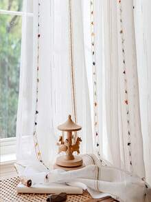 1 chiếc rèm voan cầu vồng mới về, hơi trong suốt, thích hợp trang trí biệt thự, nhà nông thôn, ban công, phòng khách, phòng ngủ, trọng lượng 120g/㎡ - 1PC - Xem 6