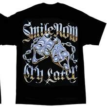 Aztlan T Tee Shirt Ile Now Cry Later Come Lowrider DGA - 黑色 - 查看 1