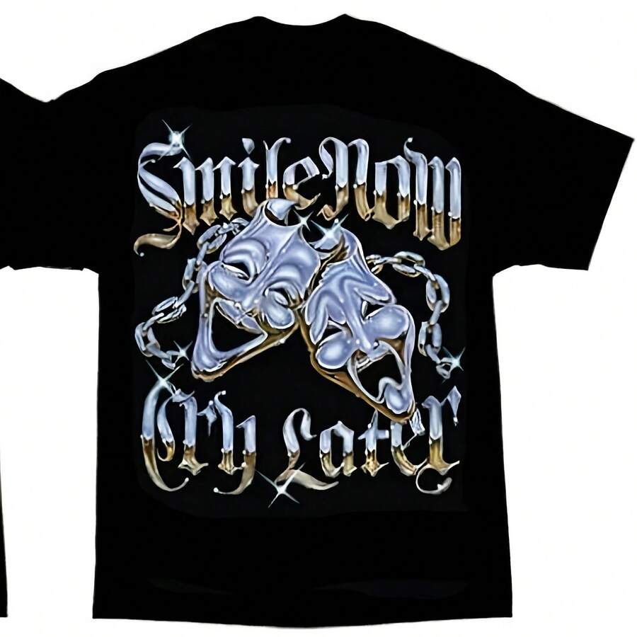 Aztlan T Tee Shirt Ile Now Cry Later Come Lowrider DGA - 黑色 - 查看 1