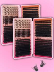 Fengxiu Eyelash 680 Clusters D Curl Lash Book, 50+60+80+100D Fluffy Wispy False Eyelashes DIY Lash Extensions Kit, Super Voluminous Soft Reusable Individual Lashes For Eye Makeup, Natural Thick Eye Lashes Beauty Set - View 8