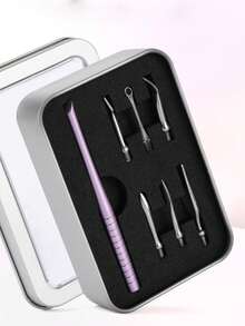 1 Set Callus Remover Kit: 6-In-1 Professional Callus Remover And Cutter, Stainless Steel Gel Nail Polish Scraper, Durable Nail And Foot Care Cleaning Tools For Manicure And Pedicure - Multicolor - View 12