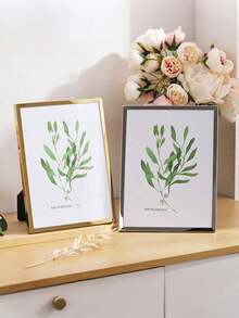 1pc Sturdy Stainless Steel Photo Frame, Suitable For Desktop Display Or Wall Hanging, Fashionable And Durable Frame, Home Decor, Holiday Gift, Available In Gold Or Silver Color - A - View 2