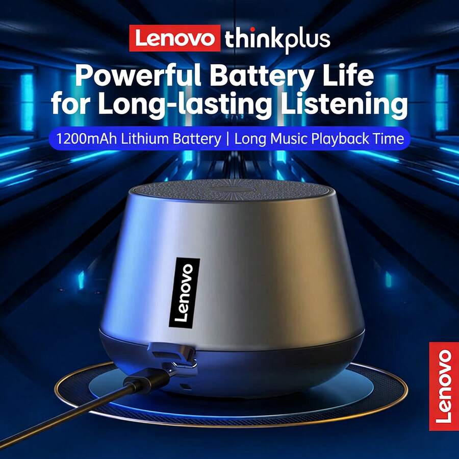 Lenovo Compact USB Powered Speaker, 3.5 Hours Battery Life, Compatible With Laptops & Phones, Versatile For Gaming & Office, Minimalist Design Takes Up Little Space - View 1