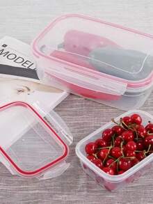 4 Topper Recipiente Contenedor Para  Alimentos. Hermético - Rojo - Ver 3