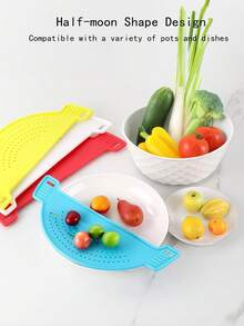 Versatile Kitchen Draining Tool – PP Material, Pot Side Design For Straining Noodles, Veggies & Fruits - Black - View 8