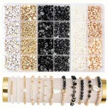Bộ dụng cụ làm trang sức bằng đá vụn, khoảng 24 ngăn, 1300 mảnh, tự làm vòng tay, dây chuyền, phụ kiện trang sức, đá giả đá quý. - H - Xem 19