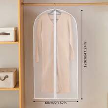 5/1 Waterproof Zipper Garment Dust Cover Bag, Suitable For Hanging And Storing Clothing Protection Equipment, Designed With Large Capacity. Hanging Garment Protection Bags In Multiple Sizes Have Dust-Proof Function, Ideal For Storing Winter Coats, Jackets, Suits And Other Clothing - Transparent - View 3