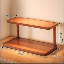 Multi-Tier Wooden Corner Shelf, Office Desk Storage Organizer, Layered Display Rack, Kitchen Spice Rack, Cup Holder For Mugs, Coffee Cups, Tea Sets - Multicolor - View 16