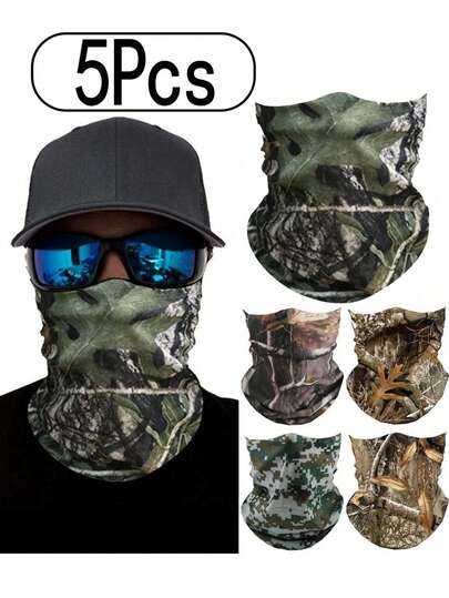 5 chiếc khăn bandana không đường may, khẩu trang đa năng, băng đô che cổ cho nam và nữ.
