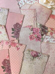 30pcs/Pack Vintage Rose Flower Asymmetrical Frame Decorative Paper, DIY Writable Decoration Scrapbooking Material - BQ1045 - Ver 3