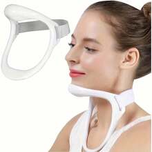 1 Adjustable Posture Neck Brace, Ergonomic Cervical Support Suitable For Office/Home Use, Adjustable Strap With Comfortable Design, Improves Neck And Shoulder Posture, Suitable For Desk Work And Screen Use, Back Posture Correction - [白色的] - 查看 5