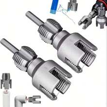 2pcs 1/2", 3/4", 1" Integrated Internal & External Thread Cutting Tool Set, Dual-Function PVC Pipe Threader For Home Repair - Multicolor - View 10