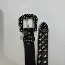 Cinturón casual de mujer con tachuelas de rhinestone, versátil y con estilo - A - Ver 4