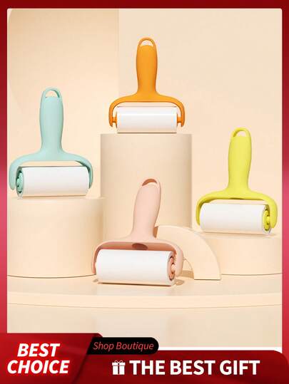 Bộ dụng cụ lăn bụi mini cầm tay - 1 cán lăn + 3 con lăn thay thế, keo dính chắc chắn giúp loại bỏ lông thú cưng, dễ sử dụng, cán lăn có thể tái sử dụng, không cần nguồn điện, thích hợp cho thú cưng/quần áo/thảm/ghế xe hơi, vật dụng thiết yếu cho người nuôi thú cưng.