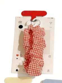 1 Ins Style Elastic Rope Plaid Phone Lanyard Super Nice Girl Key Chain Pendant Wrist Anti-Lost Ccd Female - Multicolor - View 10