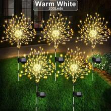 60/200/300 LED - Luces ambientales solares tipo fuegos artificiales LED, 8 modos, adecuadas para centros comerciales, patios de entrada, iluminación de balcones, decoración para el Día de San Valentín, Pascua y luces decorativas ambientales - Multicolor - Ver 3