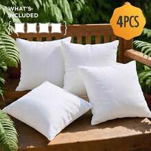 2/4-Piece Soft And Fluffy White Square Filler Pillow Inserts, Hypoallergenic 100% Fiber-Filled Core, Luxury Hotel Collection Standard, Machine Washable, Suitable For Living Room, Bedroom, Sofa Cushions, Office Chair Backrests, A Must-Have For Home. - Pearl White - View 16