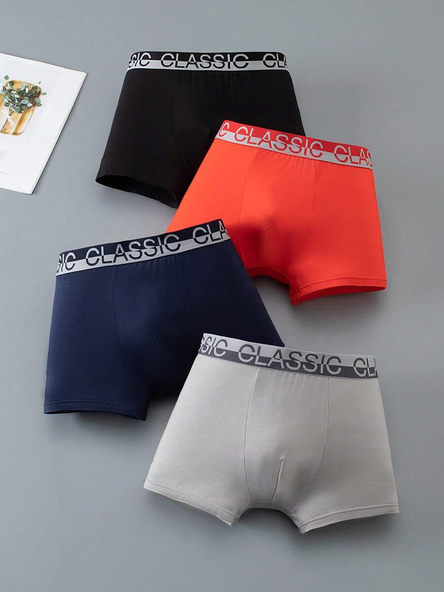 4 st/pack tonårspojke med mellanhög midja i boxershorts - Multifärgad - Visa 1