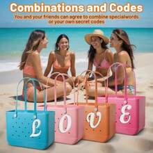 Oudizz Letter Charms For  Alphabet Lettering Accessories Compatible With Bogg Original All Models Insert Decorative Letter For Handbag Beach Tote Bag  Accessories - A - Xem 5