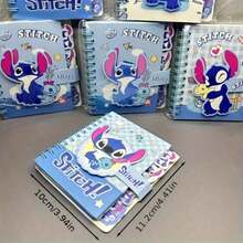Sổ tay phân loại Stitch (1 cái/2 cái/4 cái), Sổ tay lò xo hình hoạt hình Stitch dễ thương cỡ A7, Sổ tay lò xo vuông phân loại Stitch dễ thương. - nhiều màu - Xem 4