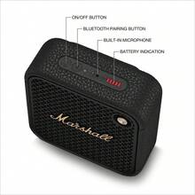 Marshall Willen II 便携式蓝牙音箱,无线户外迷你扬声器,17 小时以上播放时间,IP67 防水防尘,快速充电,内置麦克风,深沉低音,Hi-Fi 音质,适合旅行、海滩派对 - 查看 7