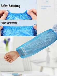 Disposable Transparent PE Plastic Protective Sleeve Covers. These Protective Sleeve Covers For Household Cleaning Have Waterproof, Oil-Proof And Dust-Proof Properties, With An Elastic Cuff Design For A Secure Fit. This Is A Practical Kitchen Accessory, Very Suitable For Kitchen Cleaning, Painting And Repair Work. These Sleeve Covers Can Effectively Protect Your Clothes And Are An Ideal Choice For The Kitchen And Dining Environment. - A - View 6