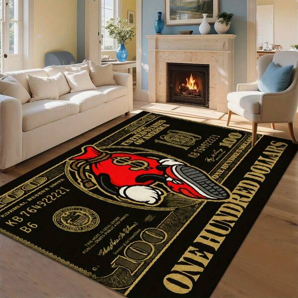 Luxury Cashmere-Like Printed With Dollar Bill Design - Black & Golden Money Theme, Soft Pile & Non-Slip Rubber Backing, Washable Indoor/Outdoor Living Room, Bedroom, Cafe - Large Rectangular Floor (Multiple Sizes Available) - Easy Clean Modern Home Decor Area Rugs Living Room,Room Deocr Home Decor Bedroom Deccor Her Gifts Her,Area Rug Rugs Livingroom Large Him, Family, Boyfriend, Girlfriend, Father, Family, Mother, Lover, Daughter, Son, Grandfather, Grandmother, Friend, Classmate, Pet.Nap, Camping, Travel, Home, Daily Life, Office Decoration, Birthday, Anniversary, Valentine's Day, Thanksgiving,, Halloween, Mother's Day, Father's Day, Wedding, Easter,New Year Gifts,Sofa,Bed,Car,Bedroom,Living Room,Office, Outdoor , Beach