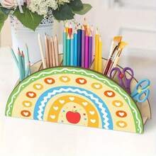 Hộp đựng đồ dùng văn phòng bằng gỗ cầu vồng, đa chức năng, giá đựng bút chì, giá để điện thoại, không cần điện, lưu trữ tiện lợi, giúp sắp xếp bàn làm việc và ngăn kéo tại nhà. - Nhiều màu - Xem 3