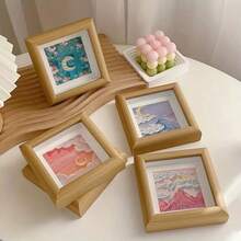 Khung ảnh vuông hiện đại thiết kế dọc, khung trưng bày mini để bàn, không cần điện. - A - Xem 6