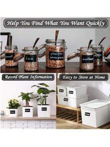 1/3 Roll (120 Labels Per Roll) Reusable Waterproof Black Chalkboard Glass Jar Labels, Wavy Labels Suitable For Kitchen And Pantry Organization, Great For Containers, Jars, Spices And Food Storage - Multicolor - View 3