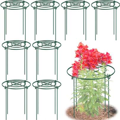 4pcs Peony Plant Support Racks, Metal Flower Holder Stands Suitable For Peony, Rose, Tomato, Hydrangea, Strawberry Outdoor Garden