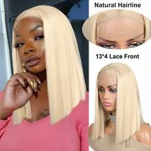 合成蕾丝前假发，短款波波头波浪卷发，13*4区域透气蕾丝网，纯手工编织，耐热，可自由造型。 - 彩色 - 查看 11