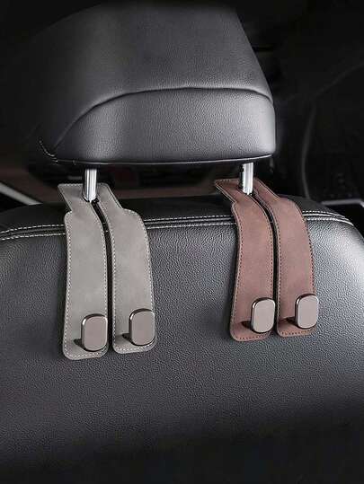 1/2 חתיכות מתקפלות אוניברסליות למשענת ראש לרכב, קולבים לגב מושב הרכב לתיקים, ארנקים, מצרכים, תיקי יד ופריטים יומיומיים, חוסך מקום מעשי לאחסון פנים הרכב אביזרים, התאמה אוניברסלית לרוב המכוניות, רכבי שטח ומשאיות