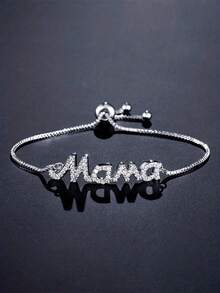 1 PC Romantic Cubic Zirconia Bracelet For Women For Mother's Day Gift Party Jewelry - Silver - View 5