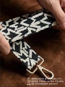 Correa de bolso de zigzag negro y blanco, correa de hombro ancha ajustable con herrajes dorados para bolsos de mujer, regalos de festival, graduación, aprecio a maestros, cumpleaños, regalos para madres, Día de la Madre, artículos esenciales para vacaciones, regalos de graduación, accesorios lindos - Blanco y Negro - Ver 6