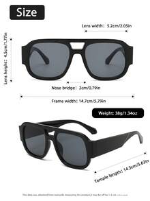 1 Pair Women's Fashionable Retro Jujube Red Double-Bridge Aviator Fashion Glasses - Multicolor - View 4