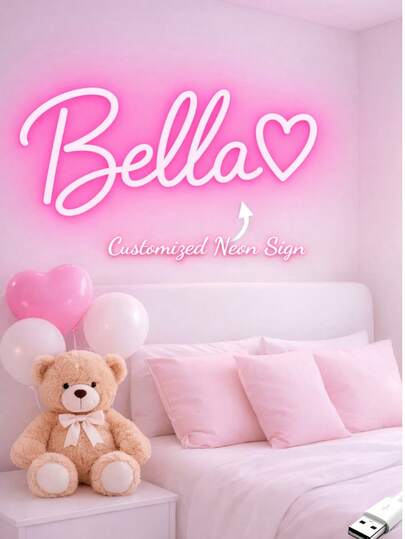 조절 가능한 네온 라이트, USB 전원, 버튼 제어, 벽 장식, 파티, 할로윈, 추수감사절, 크리스마스, 침실, 여성, 결혼식, 생일, 게임룸 등에 적합한 요정 조명