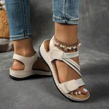Orthopedic Wedge Sandals Women 2026 Wide Width Platform Sandals With Arch Support Ankle Strap Casual Summer Open Toe Hollow Out Comfortable Vacation Shoes - 白色 - 查看 5