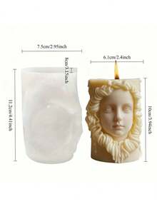 Molde de silicona con diseño de relieve floral elegante, adecuado para velas y jabones DIY, decoración casera hecha a mano, molde decorativo elegante - Cilindro - Ver 3
