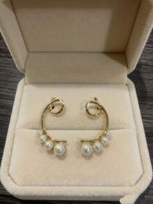 1对经典几何耳钉，时尚百搭 - 彩色 - 查看 1