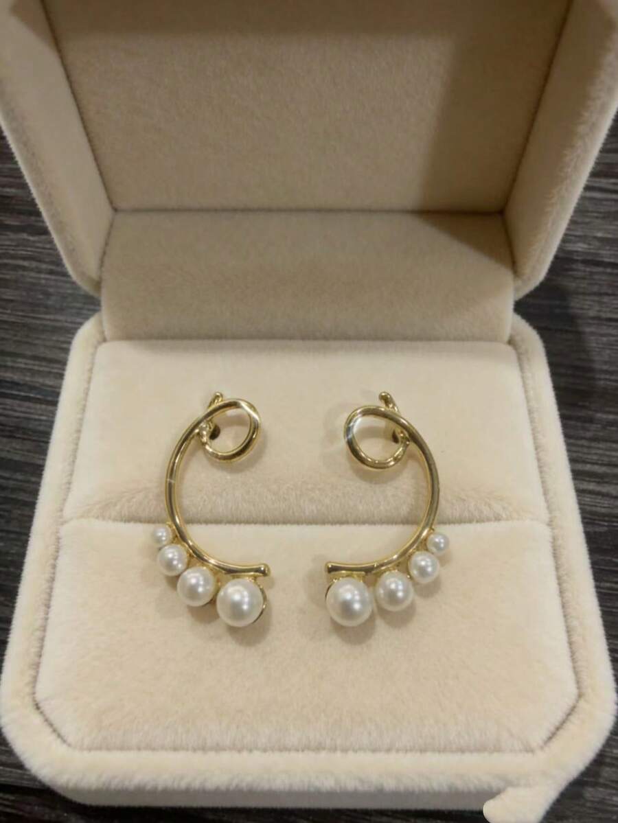 1对经典几何耳钉，时尚百搭 - 彩色 - 查看 1