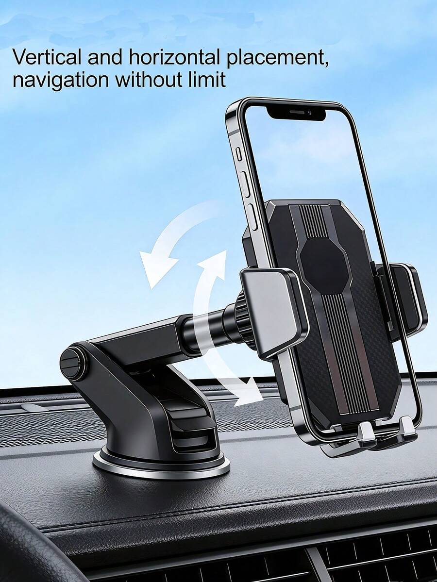 1 cái giá đỡ điện thoại gắn trên xe hơi bằng giác hút chân không, giá đỡ điện thoại đa năng gắn trên bảng điều khiển xe. - màu đen - Xem 1