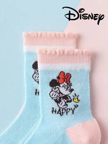 10/5/1 Pair Disney Sock Princess Lace Mesh Mid-Calf Socks For Girls, Cute Summer Breathable Cartoon Socks For Kids Students - Multicolor - View 2