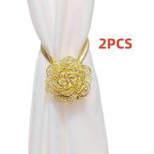 1/2个磁性水晶花窗帘挂钩，无需钻孔，高弹钢丝窗帘挂钩，适用于室内装饰 - 彩色 - 查看 18