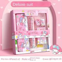 Bộ văn phòng phẩm Sanrio Kuromi 6/12 món hình Cinnamoroll và My Melody gồm bút chì, tẩy, thước kẻ, đồ dùng học tập cho học sinh, quà tặng văn phòng phẩm. - Nhiều màu - Xem 10
