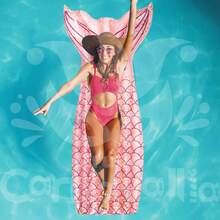 Inflable Cola Sirena Rosa Colchon Flotador Alberca Salvavida - Rosa coral - Ver 4