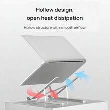 Lenovo 鋁合金筆電支架，折疊便攜升降，多檔調節適配辦公遊戲，開放式散熱不擋風，承重強不搖晃，兼容所有尺寸電腦 ZJA3 - 查看 5
