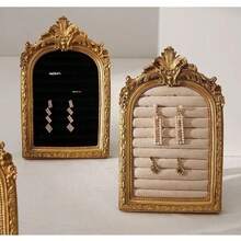 Supporto espositivo per gioielli in resina vintage, organizer da tavolo per collane e orecchini con rivestimento in velluto, portaorecchini e portacollane multifunzione, mobile espositivo decorativo per gioielli, adatto per la decorazione della casa, regali per le feste, torre portamonili, supporto per orecchini, conservazione dei gioielli, accessori classici per gioielli, design vintage - Multicolore - Visualizzare 4
