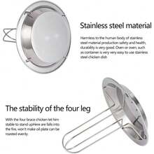 带滴油盘的烤鸡架，不锈钢立式烤鸡架，适用于烧烤、烤箱和烟熏炉。 - 彩色 - 查看 12